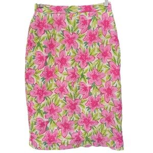 Talbots Pure Silk Pink Floral Skirt Women’s Small